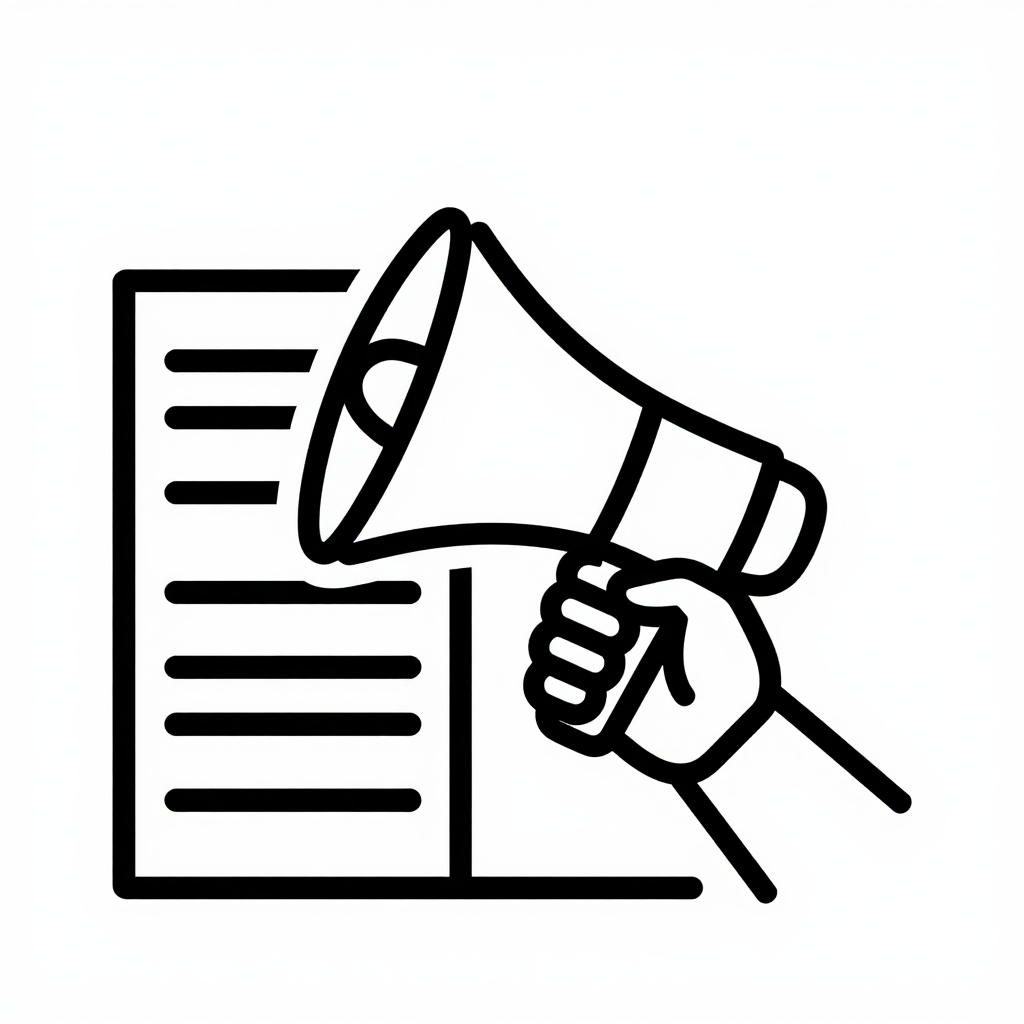 Robotic hand holding a megaphone next to a stylized data center tower, symbolizing AI‑powered robots and propaganda