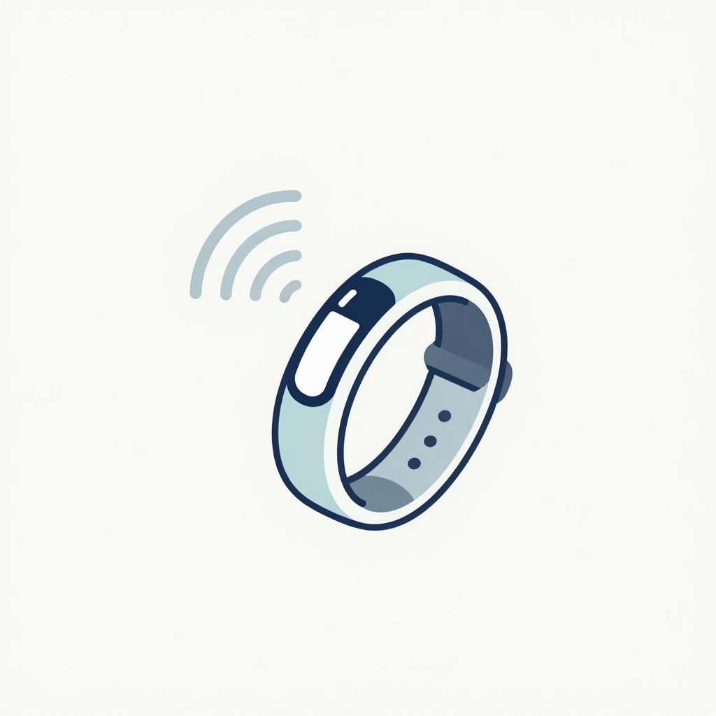 Futuristic smart ring syncing with a phone app