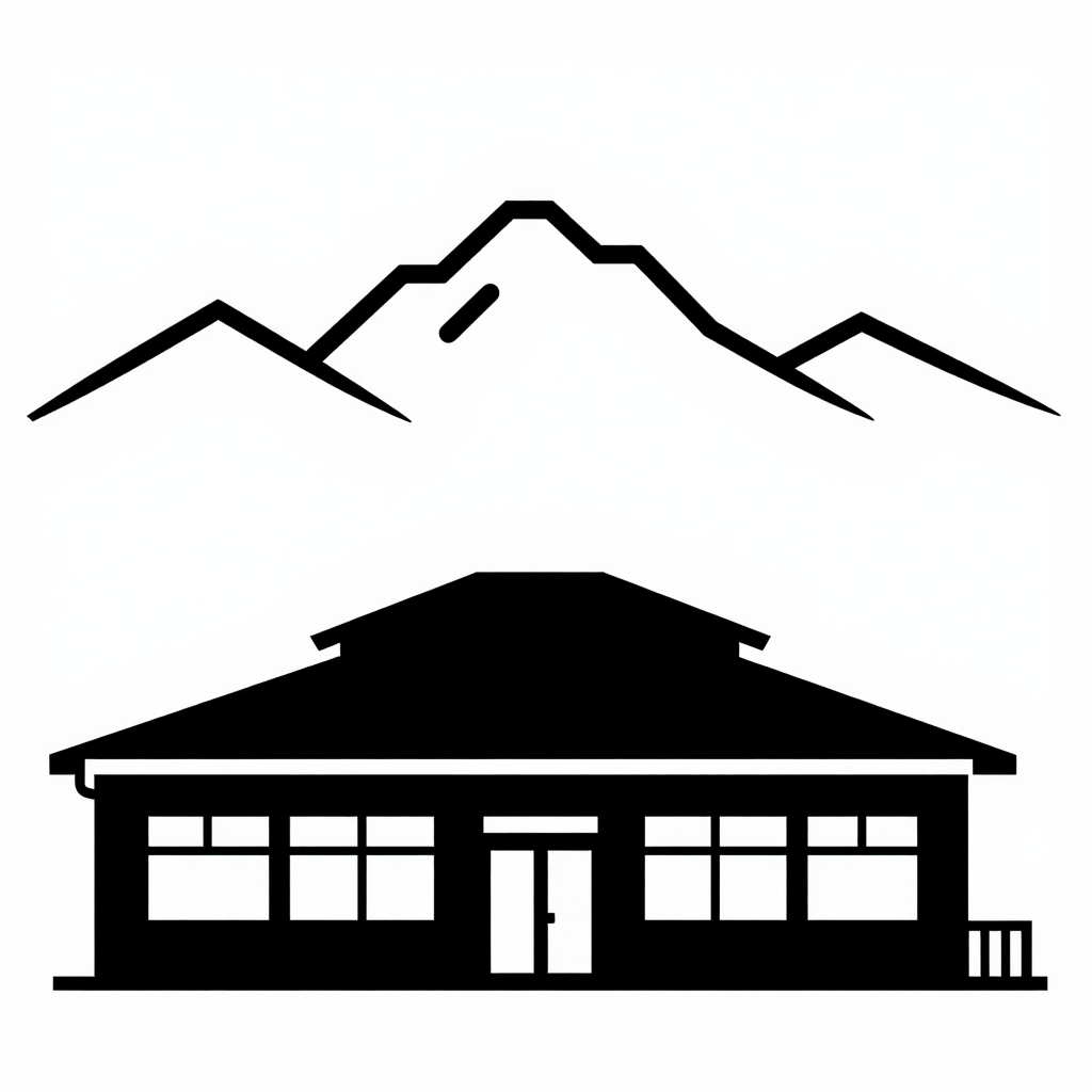 Westbound & Down brewpub silhouette against Colorado mountains